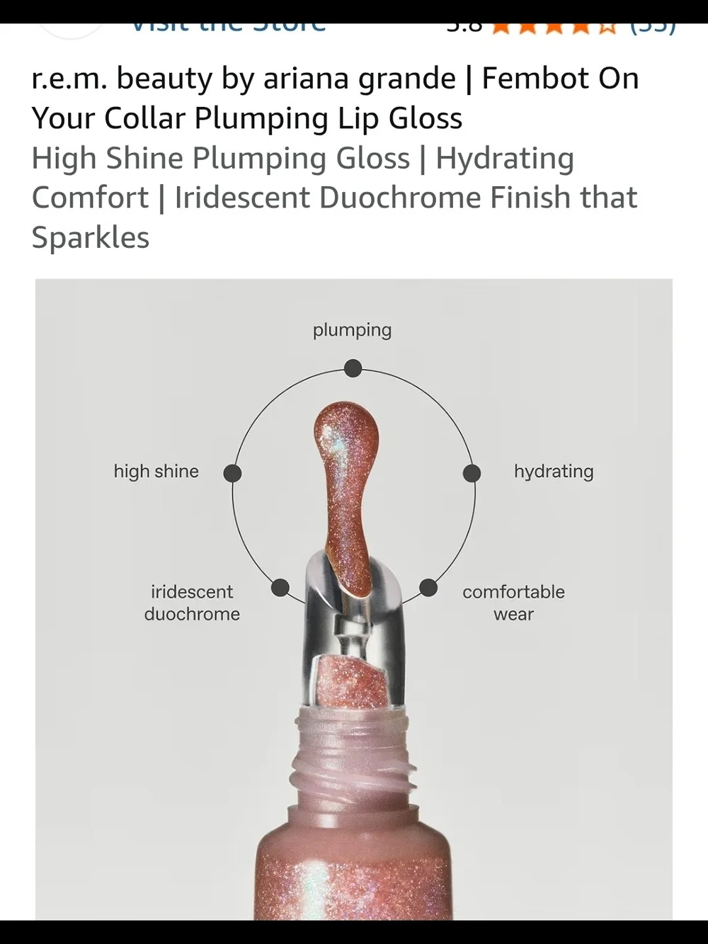 Ariana Grande r.e.m. beauty Fembot Plumping Lip Gloss - Iridescent Pink